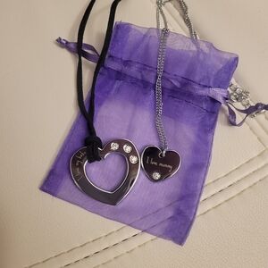 Silver Heart Pendant Necklace Set